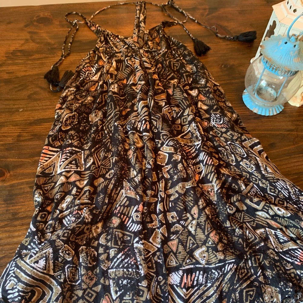 Volcom beach coverup dress raw edge hem